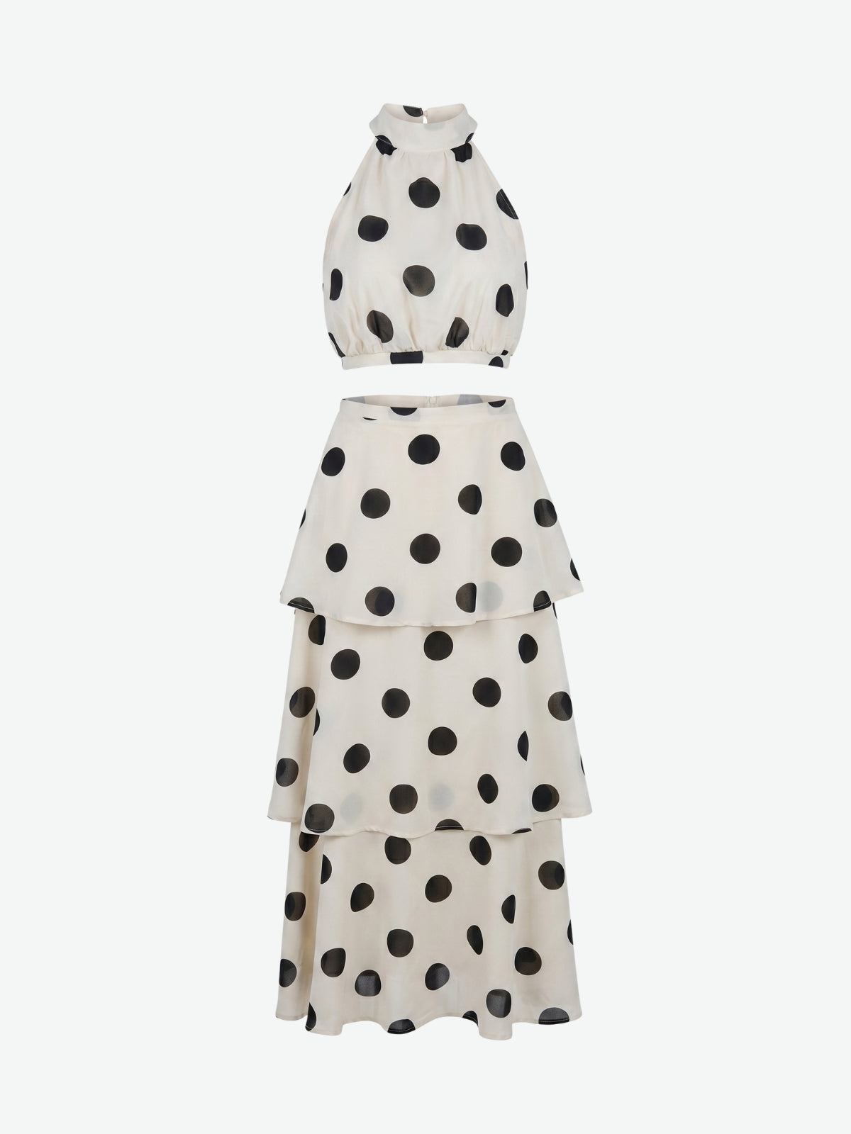 Amaya Polka Dot Crop Top & Maxi Skirt Set