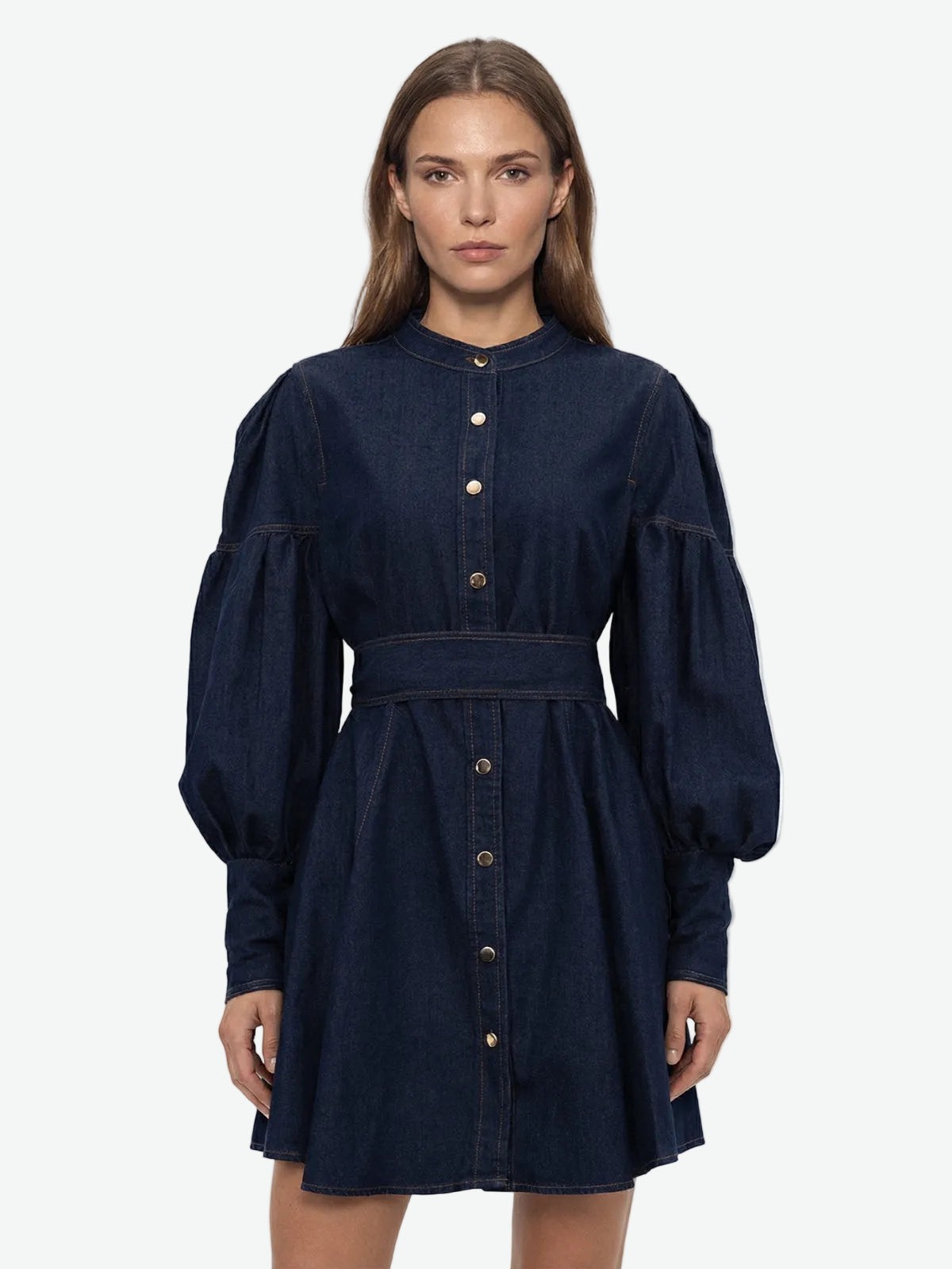 Esme Denim Puff Sleeve Mini Dress