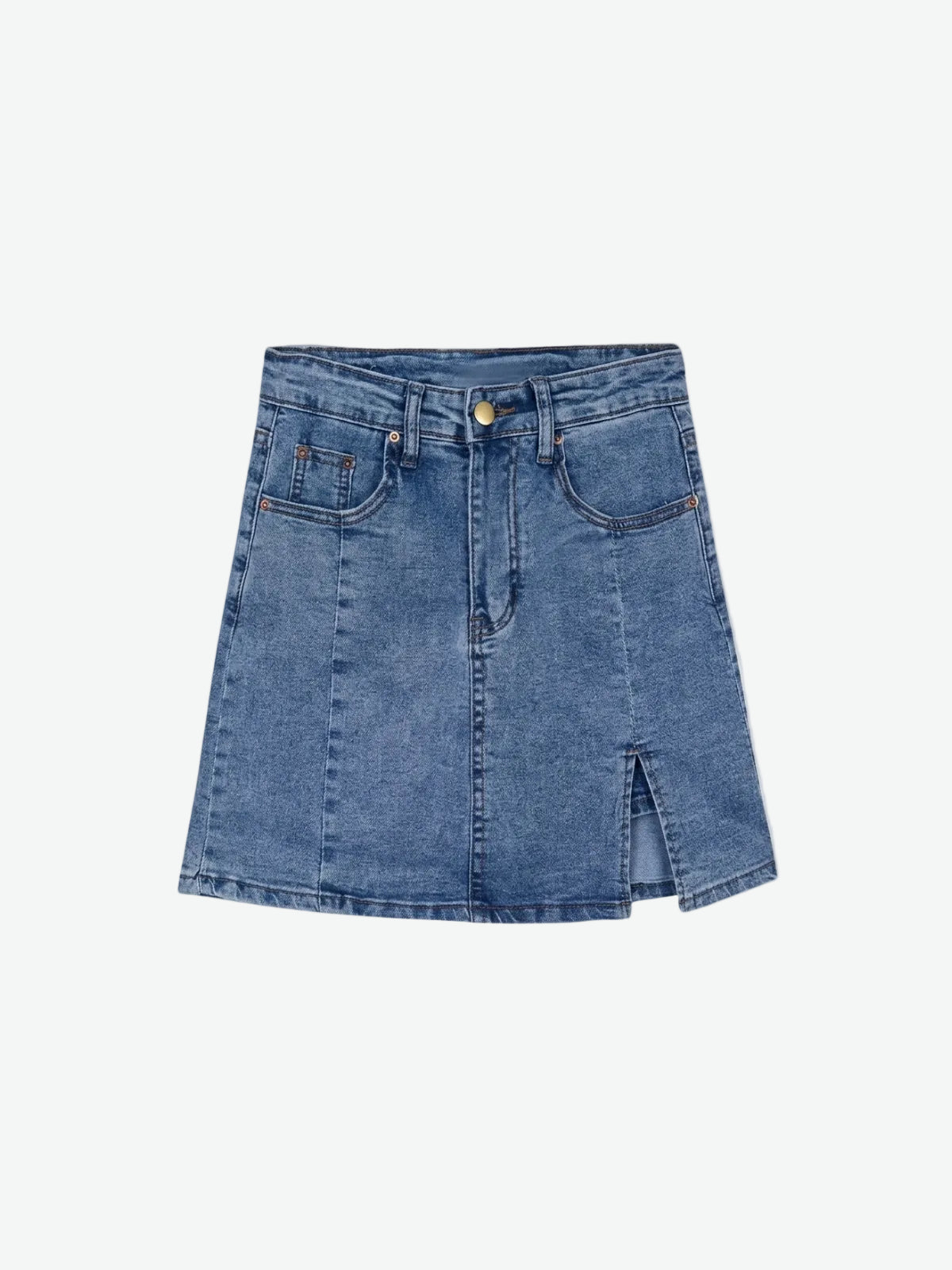 High Waist Denim Mini Skirt