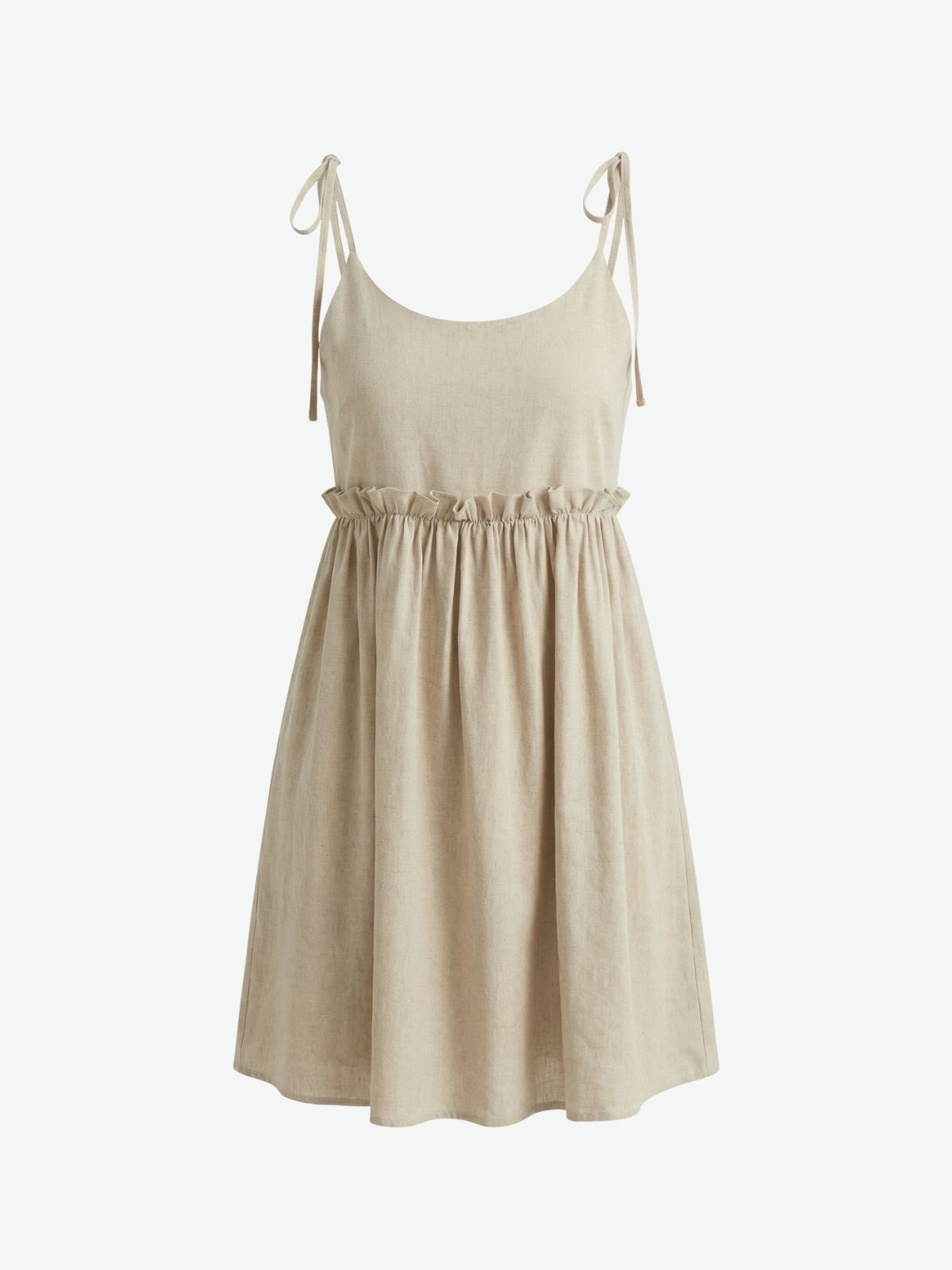 Iman Tie-Shoulder Frill Mini Dress