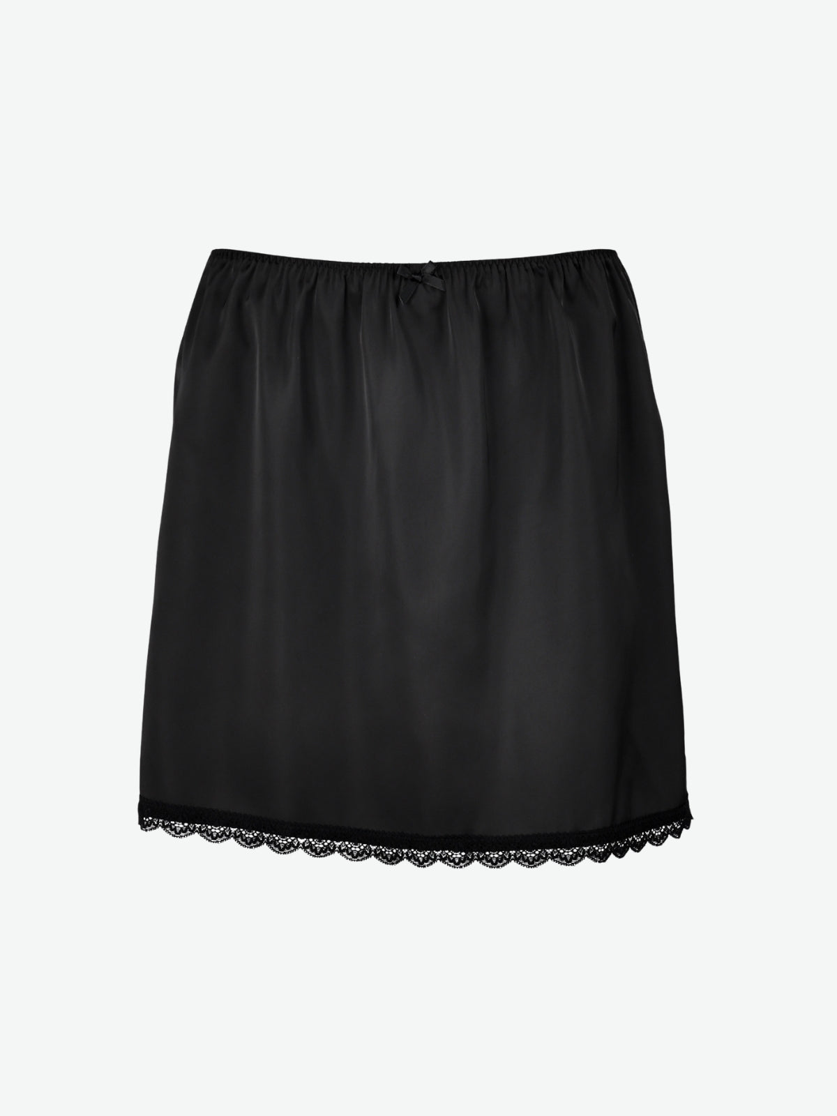 Satin Lace Hem Mini Skirt