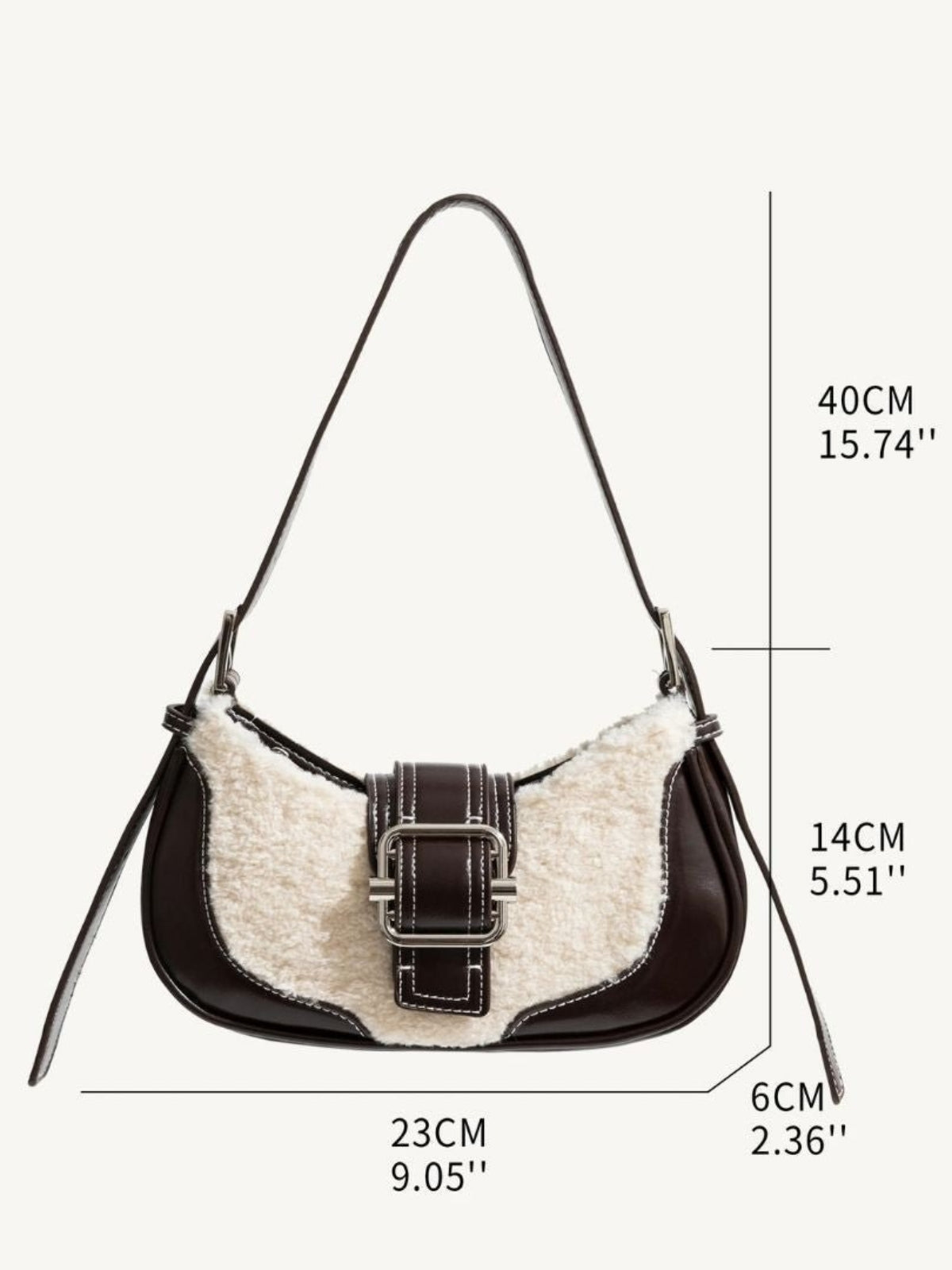 Amber Faux Fur Leather Shoulder Bag