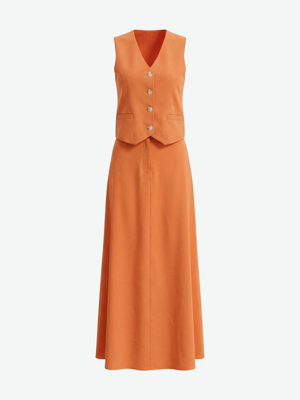 Aisha Linen Waistcoat & Maxi Skirt Set