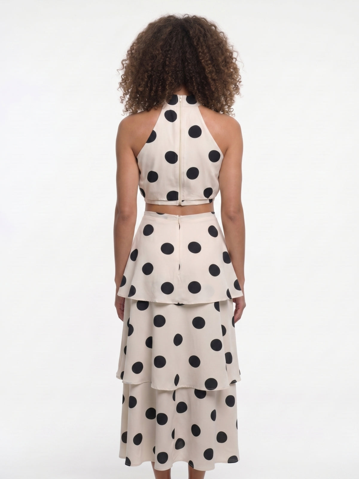 Amaya Polka Dot Crop Top & Maxi Skirt Set