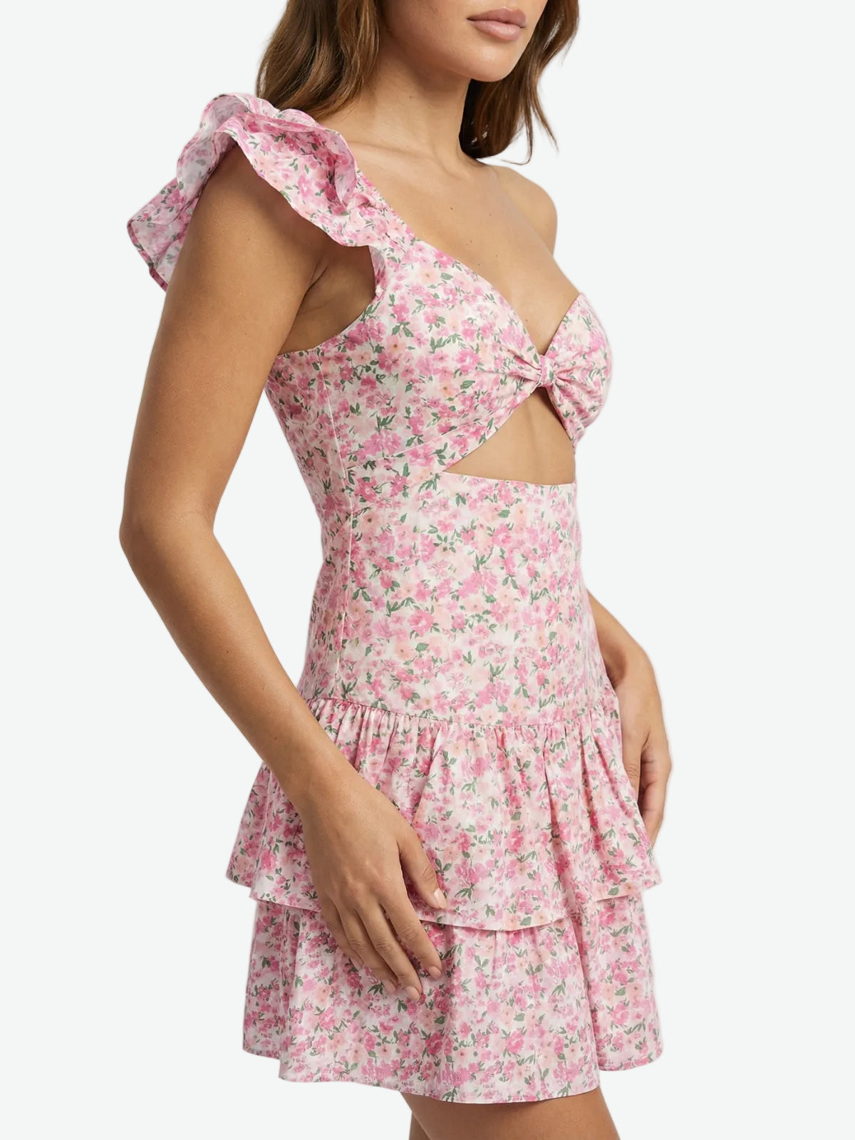 Cassia Floral One Shoulder Mini Dress