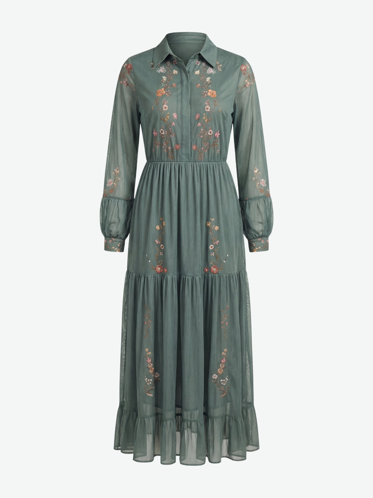 Eliza Floral Embroidered Maxi Dress