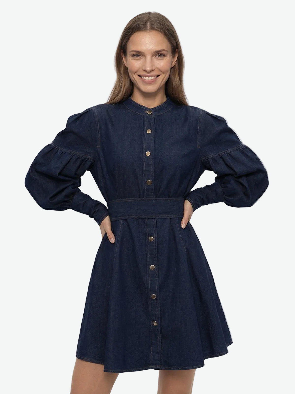 Esme Denim Puff Sleeve Mini Dress