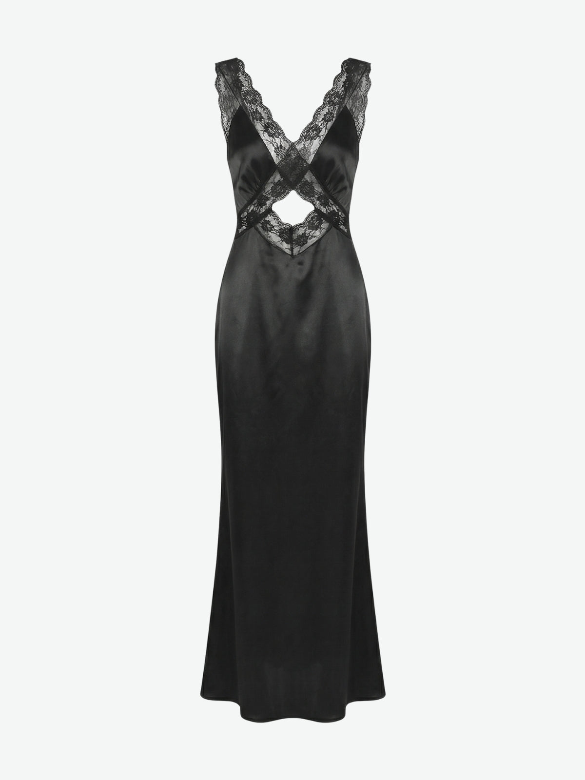 Fernanda Lace Cut-Out Satin Maxi Dress