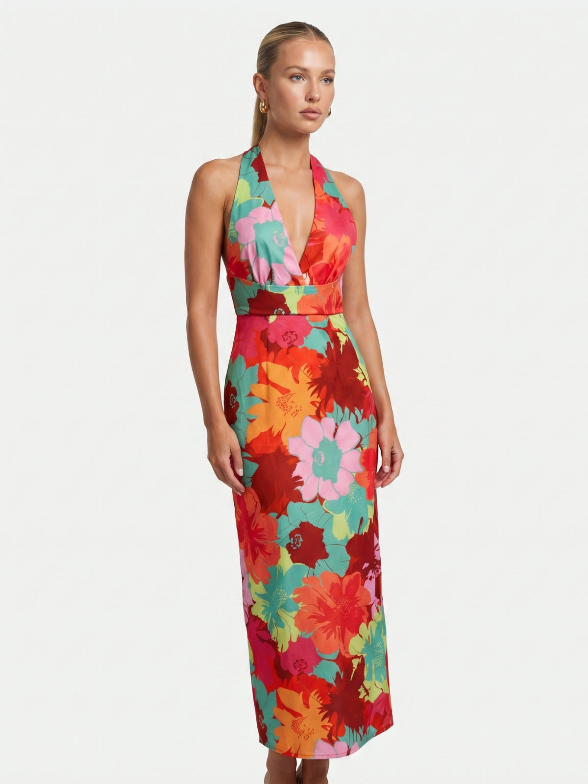 Naia Floral Halter Neck Maxi Dress