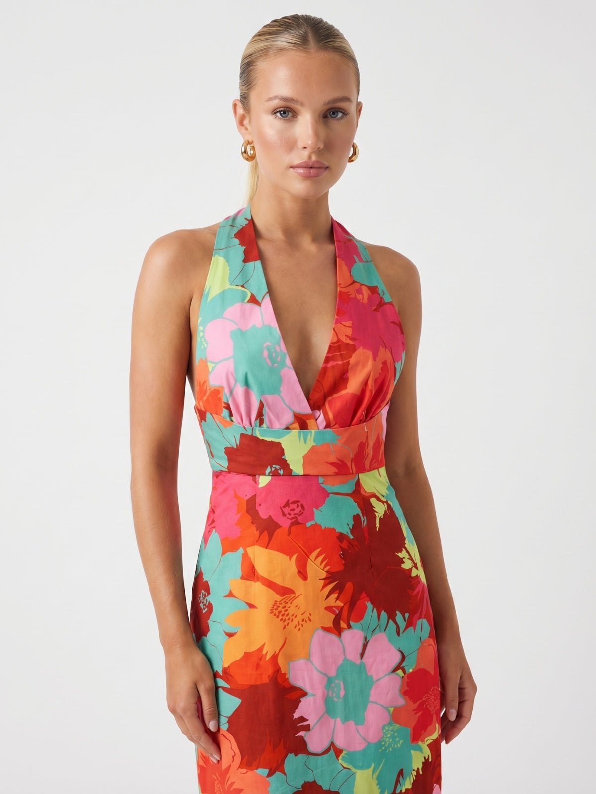 Naia Floral Halter Neck Maxi Dress