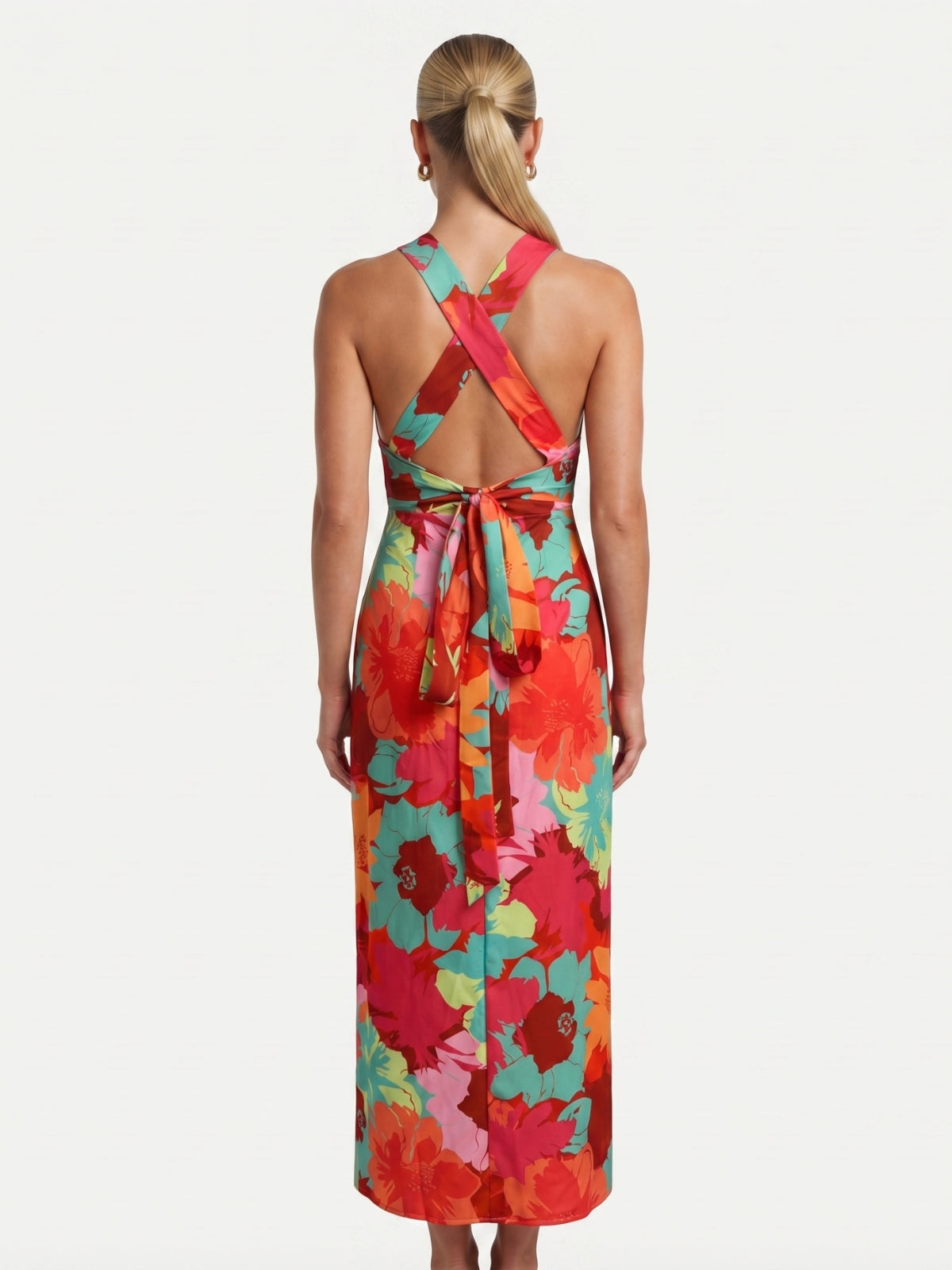 Naia Floral Halter Neck Maxi Dress