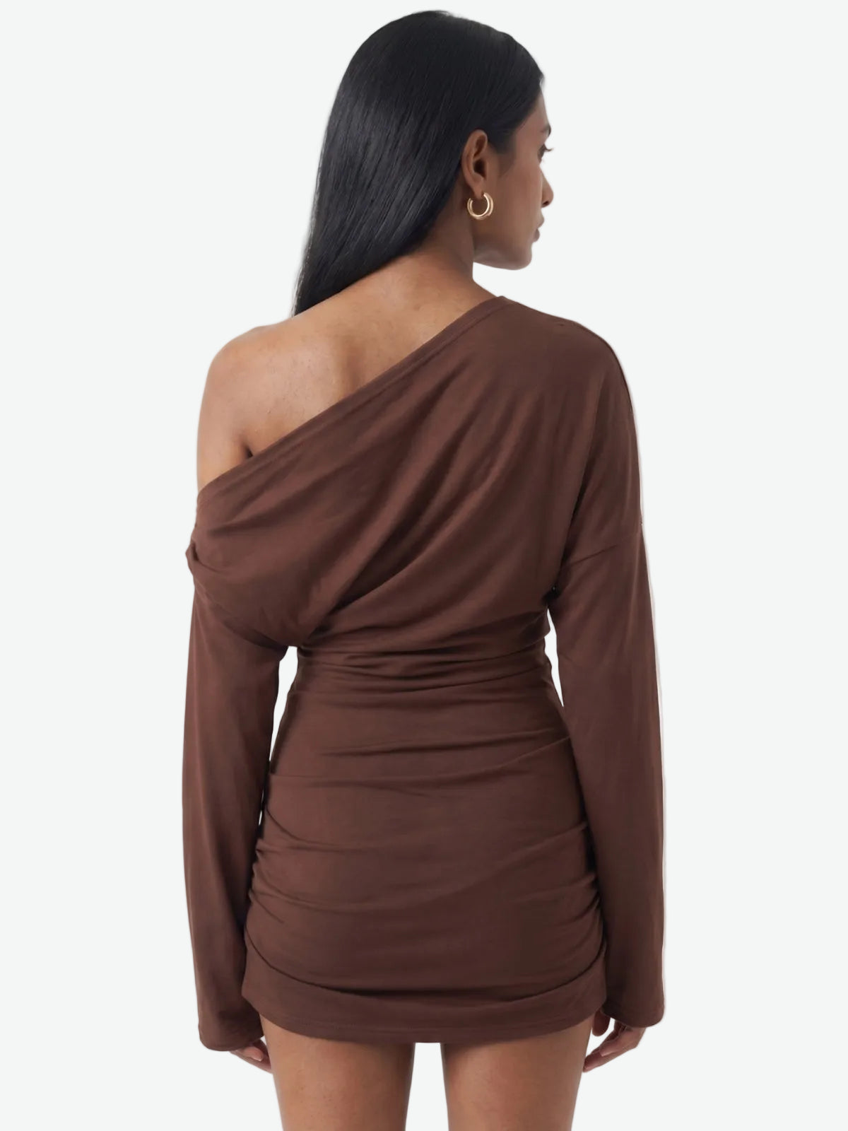 Off-Shoulder Draped Mini Dress