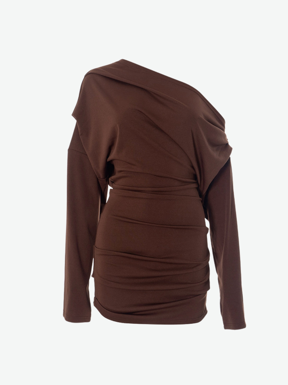 Off-Shoulder Draped Mini Dress