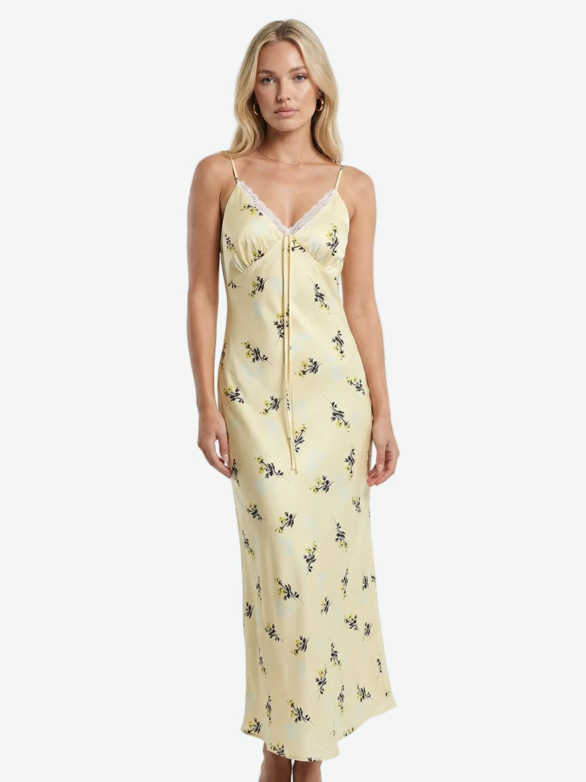 Seraphine Floral Satin Maxi Dress