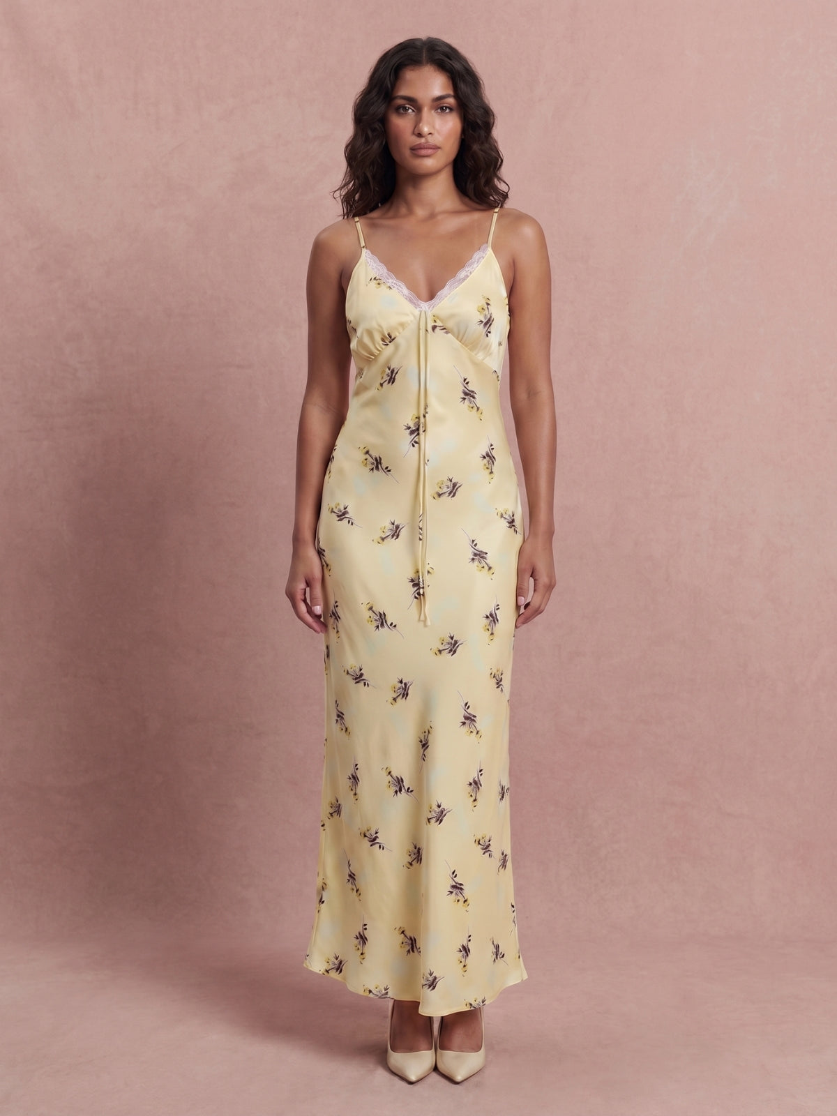 Seraphine Floral Satin Maxi Dress